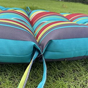 Enipate Weather Resistant Adirondack Chair Cushions High Back Indoor Outdoor Patio Tufted Lounge Cushion Seat Pads (Striped Color)