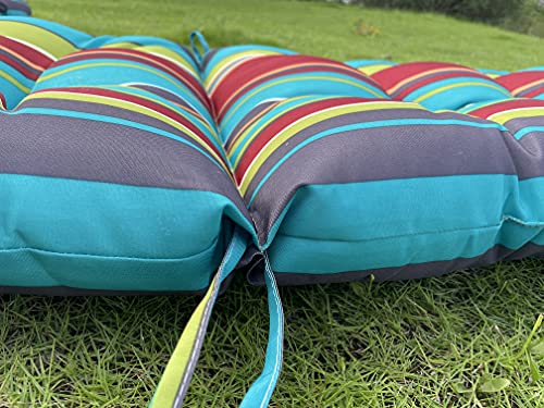 Enipate Weather Resistant Adirondack Chair Cushions High Back Indoor Outdoor Patio Tufted Lounge Cushion Seat Pads (Striped Color)