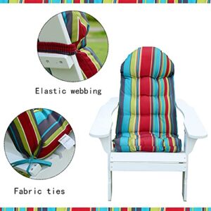 Enipate Weather Resistant Adirondack Chair Cushions High Back Indoor Outdoor Patio Tufted Lounge Cushion Seat Pads (Striped Color)