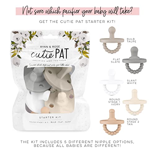 Ryan & Rose Cutie PAT Pacifier Teether (Starter Kit, Neutral)