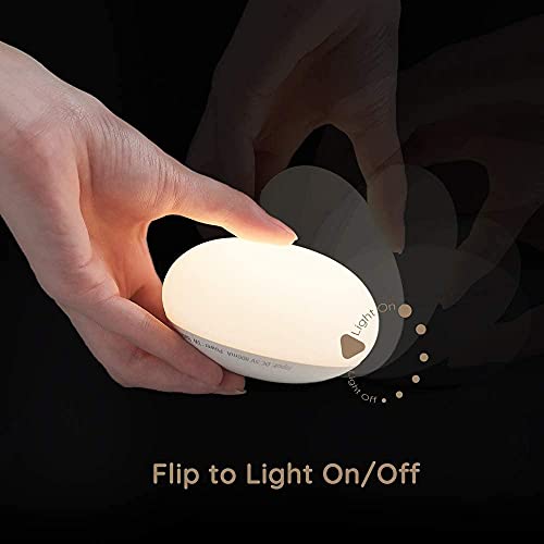 Anico EASZZZ Baby Night Light, Nursery Night Lamp for Breastfeeding, Soft BPA Free Silicone Touch Night Lamp, Eye Caring, Easy Flip Design, Stepless Dimming, 1-Pack