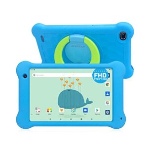 anxonit kids tablet, 7 inch wifi android 11 tablet for kid, full hd 1920x1200 ips screen, 2gb ram 32gb rom,kidoz game education apps (blue)