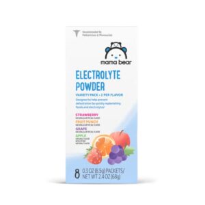 amazon brand - mama bear electrolyte powder packets 0.3oz, assorted flavors, 8 count