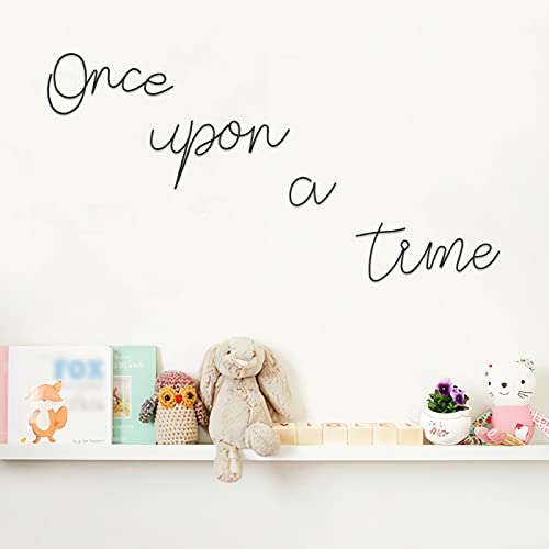 Qmetalart Once Upon a Time Metal Wall Art, Handmade DIY Nursery Wall Decor for Toddlers Bedroom Kids Bookshelf Reading Book Nook Birthday Gift Ideas