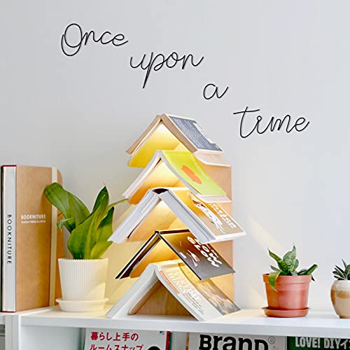 Qmetalart Once Upon a Time Metal Wall Art, Handmade DIY Nursery Wall Decor for Toddlers Bedroom Kids Bookshelf Reading Book Nook Birthday Gift Ideas