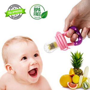 Shakar Baby Food Feeder Pacifier - 3 Pack Silicone Fruit Feeder Teethers for Babies |Baby Silicone Feeder Pacifier | Teething Feeder | Baby Fruit Pacifier Feeder| Silicone Feeder for Infants (Mix)