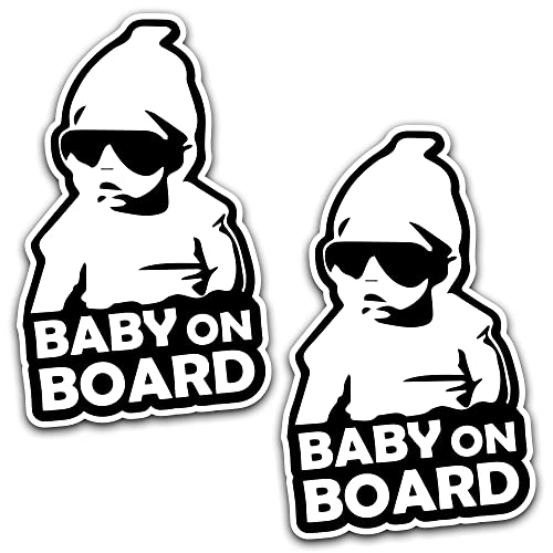 Evoque Sellers Baby on Board Sticker for Cars (Pack of 02) Baby on Board Reflective Decal Print and Cut Digital Printed, Baby on Board Sign