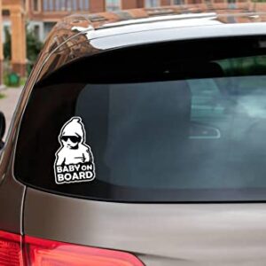 Evoque Sellers Baby on Board Sticker for Cars (Pack of 02) Baby on Board Reflective Decal Print and Cut Digital Printed, Baby on Board Sign