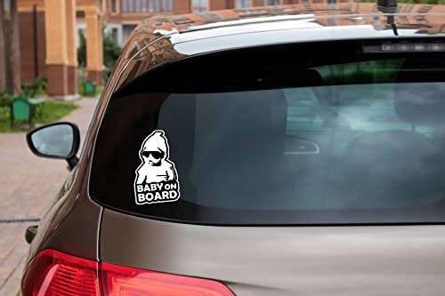 Evoque Sellers Baby on Board Sticker for Cars (Pack of 02) Baby on Board Reflective Decal Print and Cut Digital Printed, Baby on Board Sign