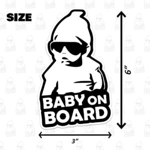 Evoque Sellers Baby on Board Sticker for Cars (Pack of 02) Baby on Board Reflective Decal Print and Cut Digital Printed, Baby on Board Sign