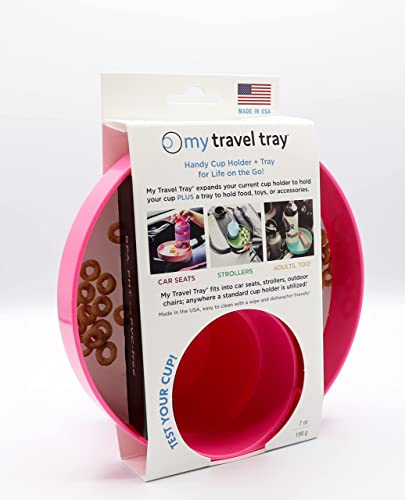 Travel Tray for Cupholders (Hot Pink)