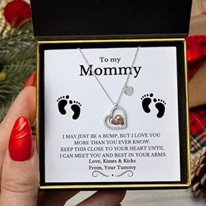 Aphrodite's Gift for New Mom, Baby Feet Heart Necklace Baby Gift Set, To My Mommy, Necklaces For Women, Gifts for Mom, Baby Shower Gifts, Mommy to be Gifts, Pregnancy Gifts for First Time Moms, Gift for New Mother