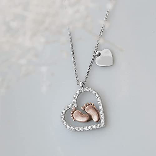 Aphrodite's Gift for New Mom, Baby Feet Heart Necklace Baby Gift Set, To My Mommy, Necklaces For Women, Gifts for Mom, Baby Shower Gifts, Mommy to be Gifts, Pregnancy Gifts for First Time Moms, Gift for New Mother