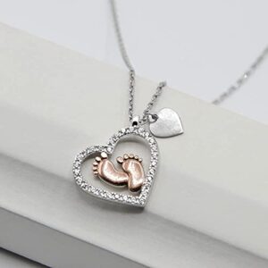 Aphrodite's Gift for New Mom, Baby Feet Heart Necklace Baby Gift Set, To My Mommy, Necklaces For Women, Gifts for Mom, Baby Shower Gifts, Mommy to be Gifts, Pregnancy Gifts for First Time Moms, Gift for New Mother