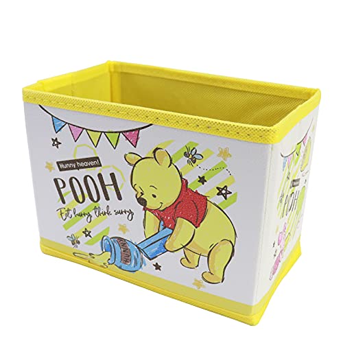 GUODONG Cartoon Storage Box Cute Yellow Case Desk Foldable Baskets Storage Bin for Kids Brithday Girls Gifts Accessories Room Decor, 18.5x11.5x14cm