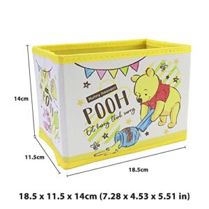 GUODONG Cartoon Storage Box Cute Yellow Case Desk Foldable Baskets Storage Bin for Kids Brithday Girls Gifts Accessories Room Decor, 18.5x11.5x14cm