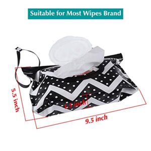 Fnydvis Baby Wipe Dispenser,Refillable Wipes Holder,Baby Wipes Container,Portable Wipes Dispenser Travel,Reusable Travel Wet Wipe Pouch (2PACK)