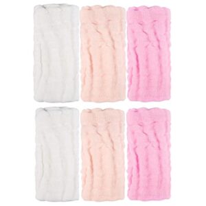 MUKIN Baby Washcloths - Soft Face Cloths for Newborn, Absorbent Bath Face Towels, Baby Wipes, Burp Cloths or Face Towels, Baby Registry as Shower. Pack of 6-12x12 inches (Pink)