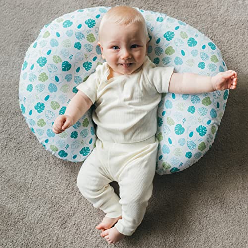 Dr. Brown's Breastfeeding Pillow with Removable Cover for Nursing Mothers, Machine Washable, Cotton Blend, Green