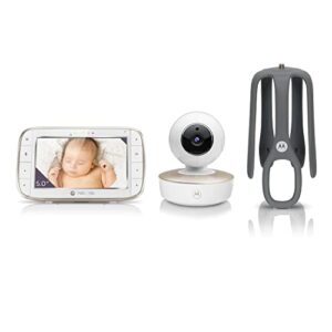 motorola baby monitor - vm855-5 wifi video baby monitor with camera and crib mount, hd 720p - connects to smart phone app, 1000ft range, 2-way audio, remote pan-tilt, digital zoom, room temp, music