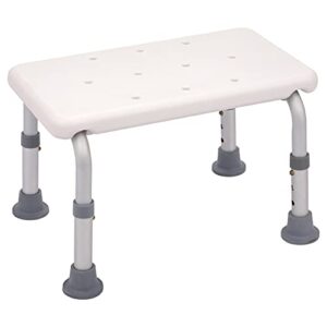 ginsey ra+ adjustable non-skid bath step, white, 300-lb capacity - step stool, non-slip, bathroom, kitchen, lightweight