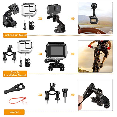 Kuptone 52 in 1 Accessories Kit Bundle for Gopro 11 10 9 Waterproof Housing Filters Silicone Case Head Chest Strap Suction Cup/Bike Mount Floating Grip