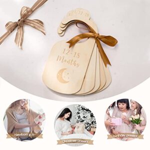 ibwaae Wooden Baby Closet Size Divider Organizer Hanger Clothing Dividers for Newborn Nursery Decor Infant to 24 Months