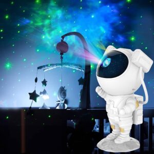 Joyradia Astronaut Projector Lamp Galaxy Projection LED Night Light Cartoon Spaceman Table Lamp Starry Nursery Colorful Change Children Baby Bedroom Home Decor Creative Gift