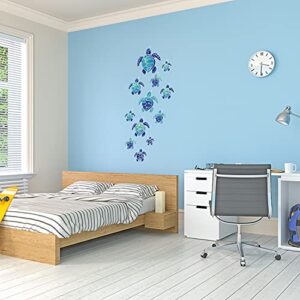 24 Pieces Sea Turtle Wall Decals Ocean Bathroom Decor Stickers Beach Sea Turtle Wall Stickers Waterproof Turtle Bubbles Ocean for Kids Home Bathroom Living Room Toilet Nursery Pool Party Decoration