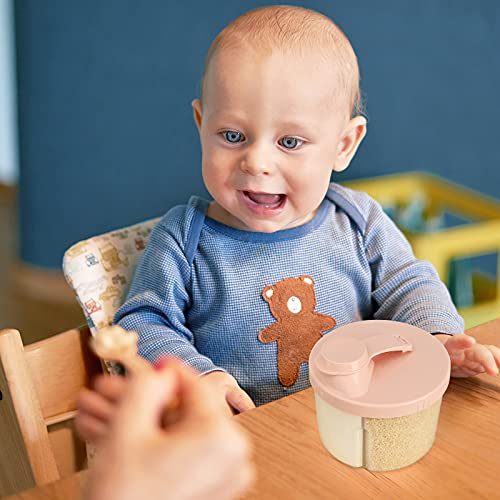 Accmor Baby Milk Powder Formula Dispenser On The Go, Non-Spill Rotating Four-Compartment Formula Dispenser and Snack Storage Container for Infant Toddler Travel Outdoor