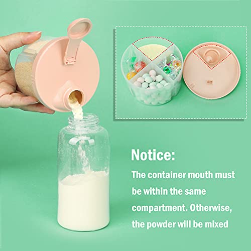 Accmor Baby Milk Powder Formula Dispenser On The Go, Non-Spill Rotating Four-Compartment Formula Dispenser and Snack Storage Container for Infant Toddler Travel Outdoor