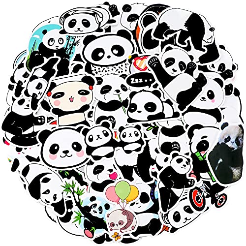 100 Pieces Panda Stickers Vinyl Panda Decals Party Supplies Waterproof Decorative Cartoon Stickers for Computer, Luggage, Guitar, Bottle, Refrigerator, Phone, Laptop Birthday Cute Animal Decorations