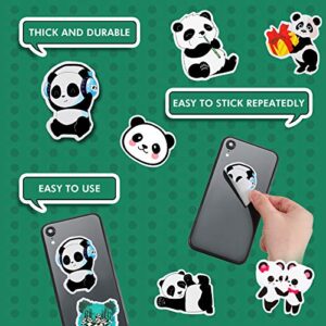 100 Pieces Panda Stickers Vinyl Panda Decals Party Supplies Waterproof Decorative Cartoon Stickers for Computer, Luggage, Guitar, Bottle, Refrigerator, Phone, Laptop Birthday Cute Animal Decorations