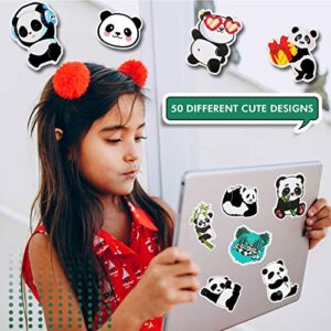 100 Pieces Panda Stickers Vinyl Panda Decals Party Supplies Waterproof Decorative Cartoon Stickers for Computer, Luggage, Guitar, Bottle, Refrigerator, Phone, Laptop Birthday Cute Animal Decorations