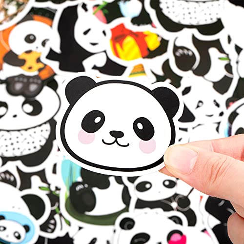 100 Pieces Panda Stickers Vinyl Panda Decals Party Supplies Waterproof Decorative Cartoon Stickers for Computer, Luggage, Guitar, Bottle, Refrigerator, Phone, Laptop Birthday Cute Animal Decorations