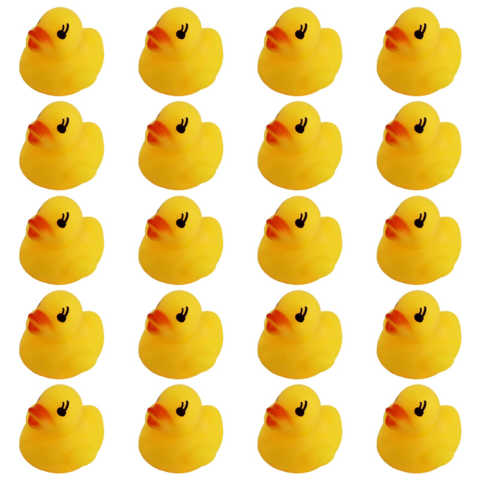 Mini Rubber Ducks,20Pcs Little Rubber Ducks Tiny Baby Shower Rubber Ducks,Squeak Fun Rubber Ducks in Bulk Bath Toy Float Decorations for Shower Birthday Party Favors