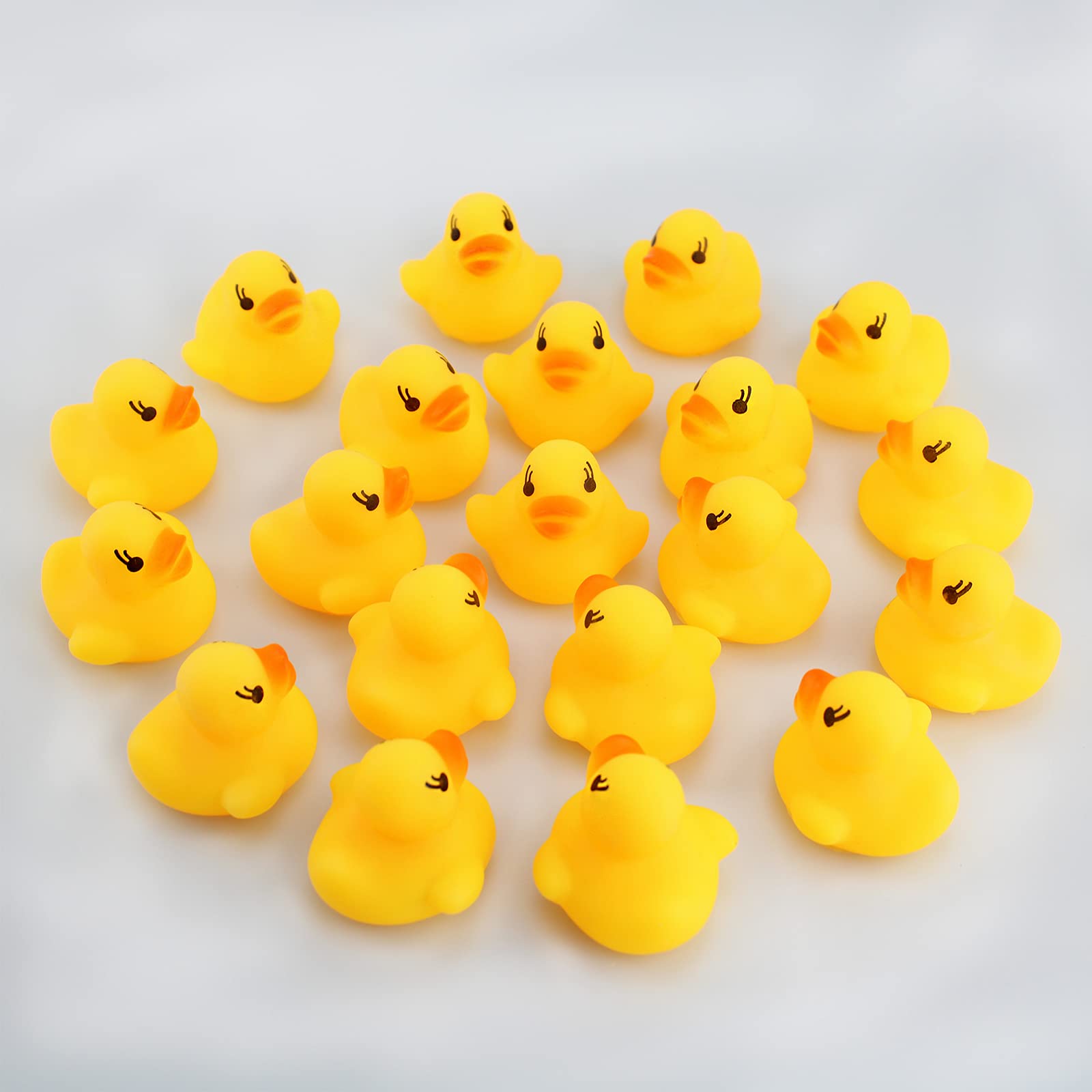 Mini Rubber Ducks,20Pcs Little Rubber Ducks Tiny Baby Shower Rubber Ducks,Squeak Fun Rubber Ducks in Bulk Bath Toy Float Decorations for Shower Birthday Party Favors