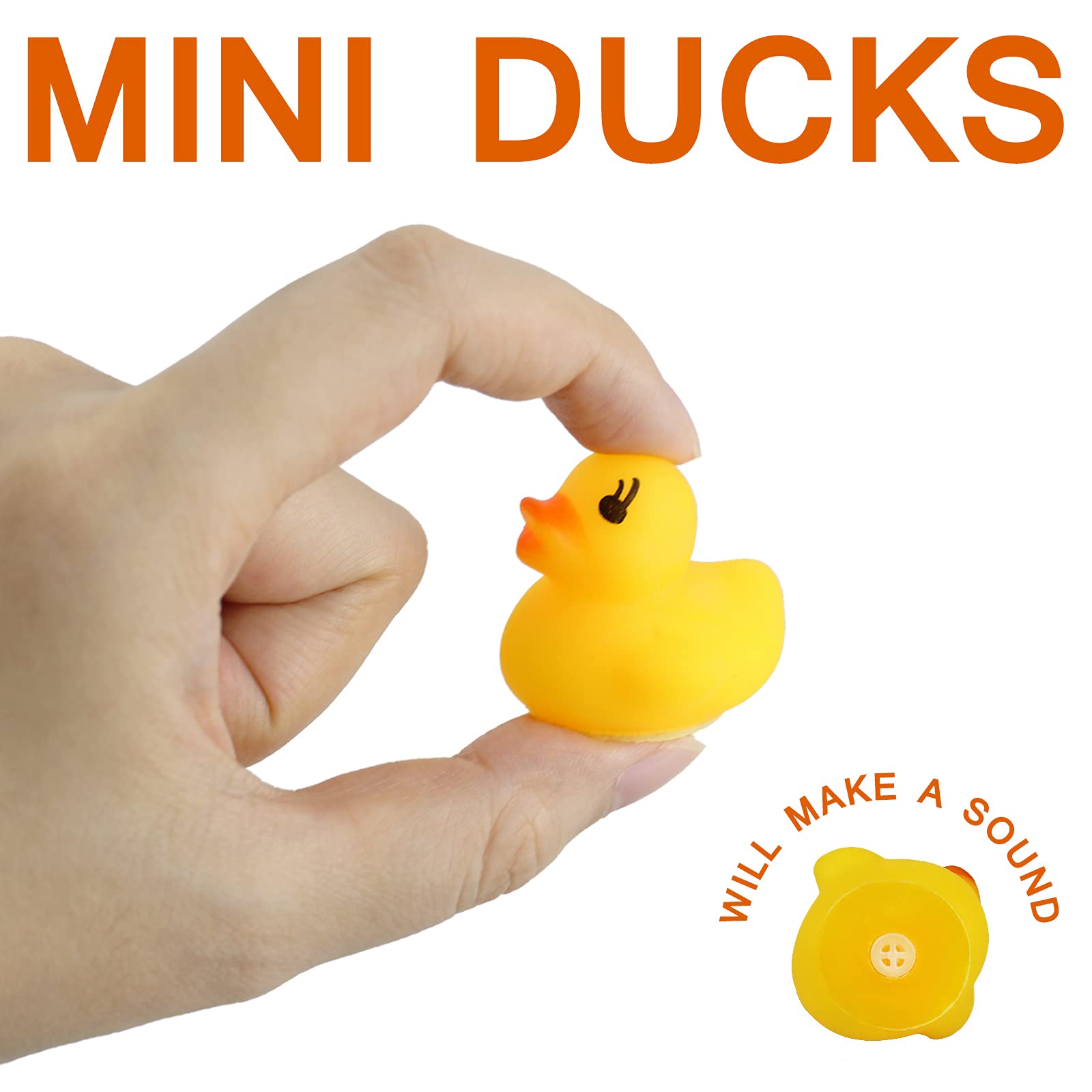 Mini Rubber Ducks,20Pcs Little Rubber Ducks Tiny Baby Shower Rubber Ducks,Squeak Fun Rubber Ducks in Bulk Bath Toy Float Decorations for Shower Birthday Party Favors