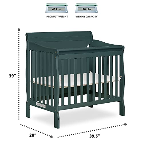 Dream On Me Alice 3-in-1 Full Panel Convertible Mini Crib, Olive, Greenguard Gold Certified