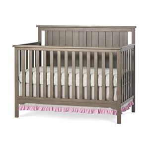 child craft forever eclectic cottage flat top 4 in 1 convertible crib, converts from crib to toddler bed, daybed and full-sized bed, fits standard crib mattress (dusty heather brown)