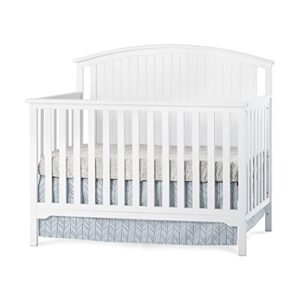 child craft forever eclectic cottage curve top 4 in 1 convertible crib, converts from crib to toddler bed, daybed and full-sized bed, fits standard crib mattress (matte white)