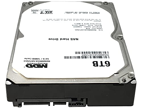 MaxDigitalData 6TB 7200RPM 128MB Cache SATA 6.0Gb/s 3.5inch Internal Hard Drive for NAS Network Storage (MD6000GSA12872NAS) - 3 Years Warranty