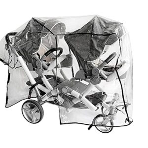 Double Stroller Rain Cover,Rain Cover for Double Tandem Stroller,Big Size Universal Rain and Wind Cover