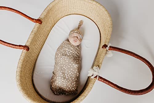 Large Premium Knit Baby Swaddle Receiving Blanket"Fawn" by Copper Pearl