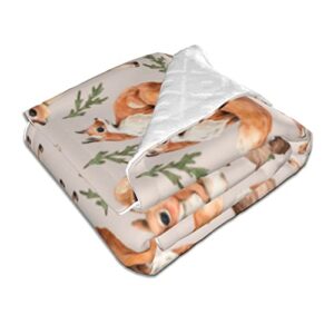 Duduho Cute Forest Animals Baby Blankets Soft Warm Fuzzy Plush Squirrel Mouse Fawn Fox Hare Hedgehog Bird Bed Throw Blanket for Newborn Infant Toddler Girls Boys Kids, 30"x40"