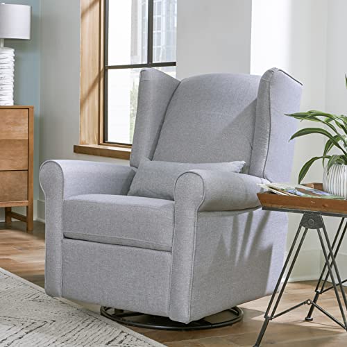 DaVinci Hayden Recliner and Swivel Glider in Misty Grey, Greenguard Gold & CertiPUR-US Certified