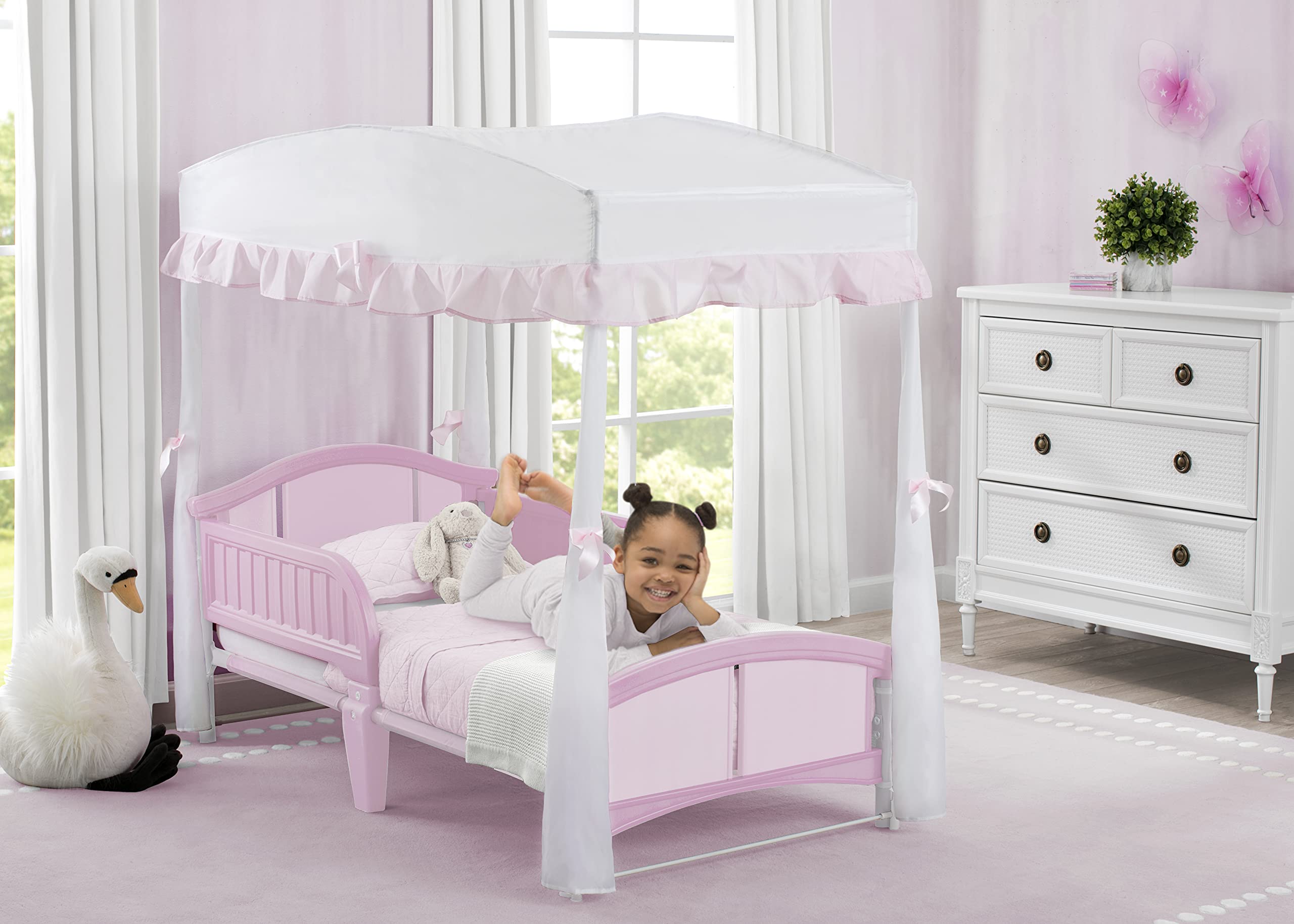 Delta Children Girls Canopy for Toddler Bed, White