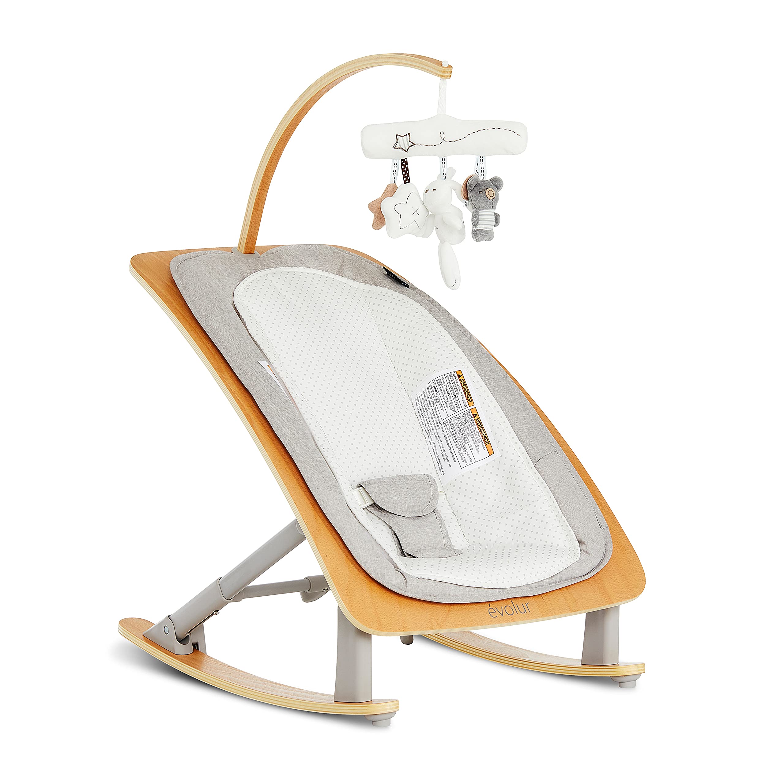 Evolur Tory 2-in-1 Rocker & Chair, Light Gray