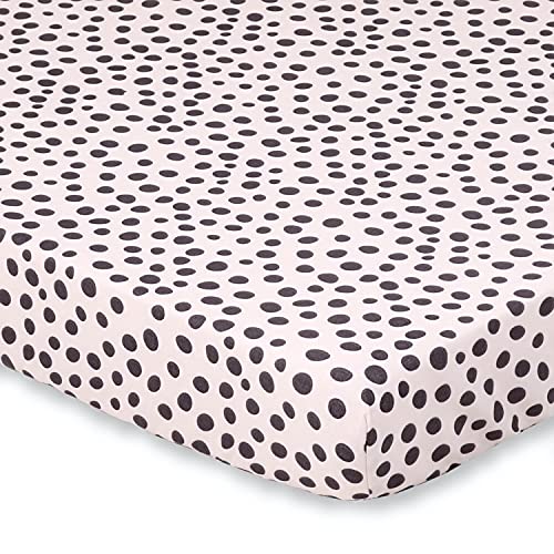 The Peanutshell Fitted Pack n Play, Playard, Mini Crib Sheets for Baby Girls | 2 Pack Set | Cheetah Animal Print