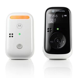 motorola pip11 audio baby monitor - night light, lcd screen, 1000ft range, secure connection, two-way talk, room temp, lullabies, portable parent unit (outlet or aaa rechargeable batteries included)